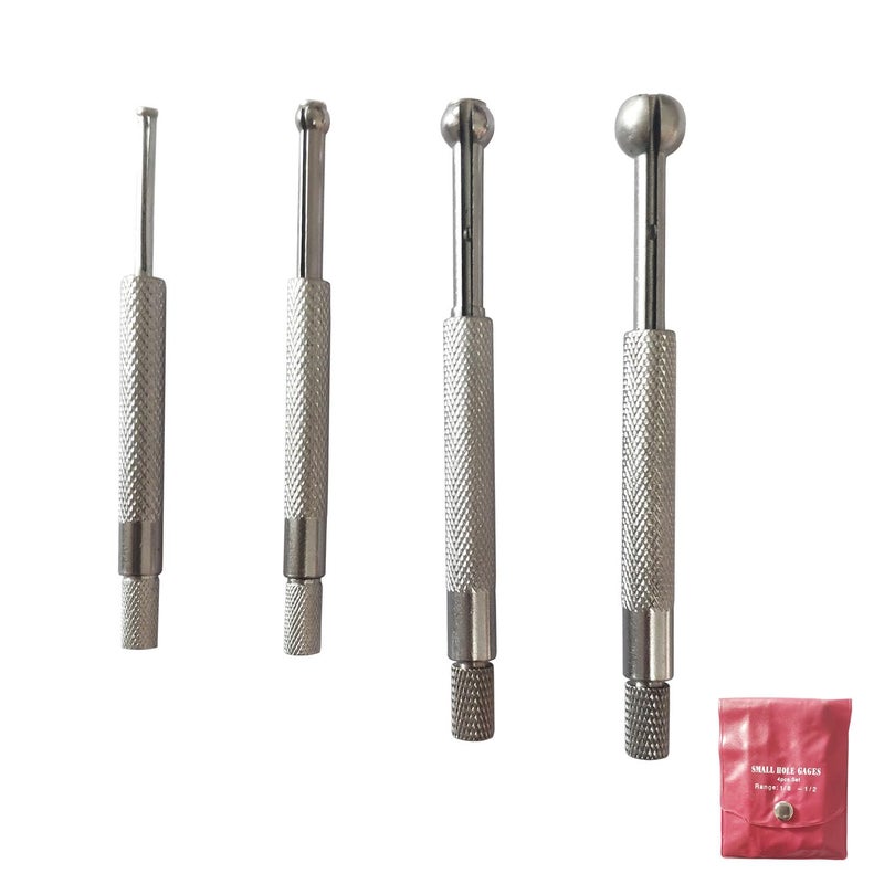 JENSWILL Hole Gauge Set, 1/8" to 1/2" Range Telescoping Bore Gauge, 4 Pcs Full Round Ball Type Small Telescopic Gage, High Precision (1/8" to 1/2") - Image 1